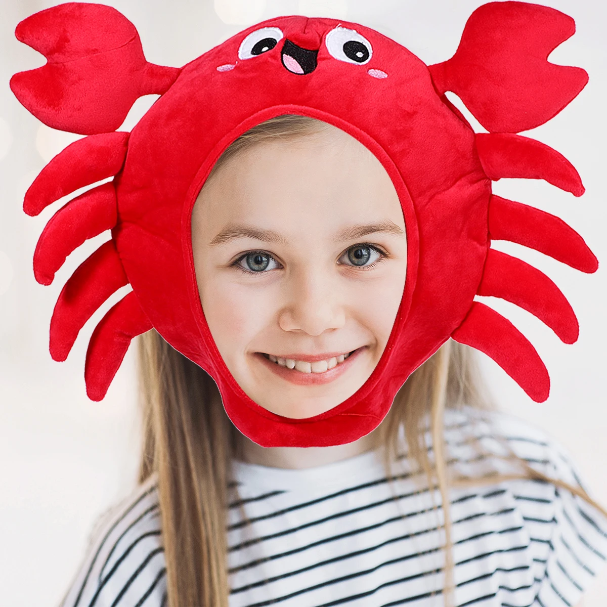 

Cartoon Crab Hat Party Cosplay Accessories Headwear 2 Eyeballs Lightweight Comfortable Party Photo Costume Prop