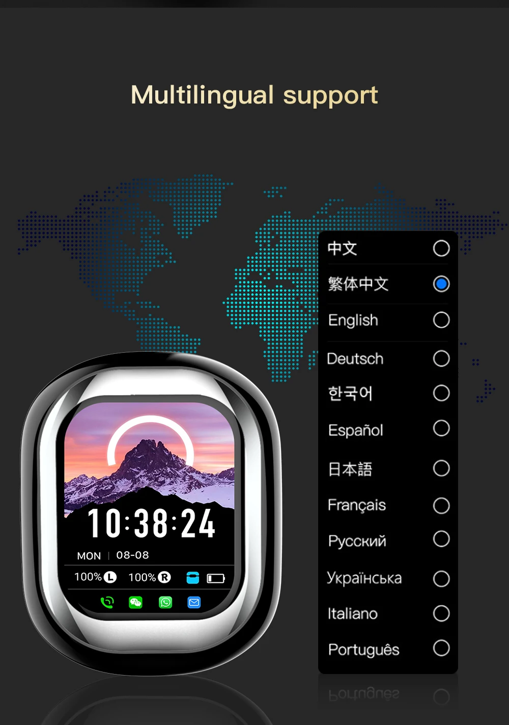 Auricolari Bluetooth SE-one tipo slide TWS Leggeri True Wireless HD Sound Stereo wireless Touch Control Custodia di ricarica compatta