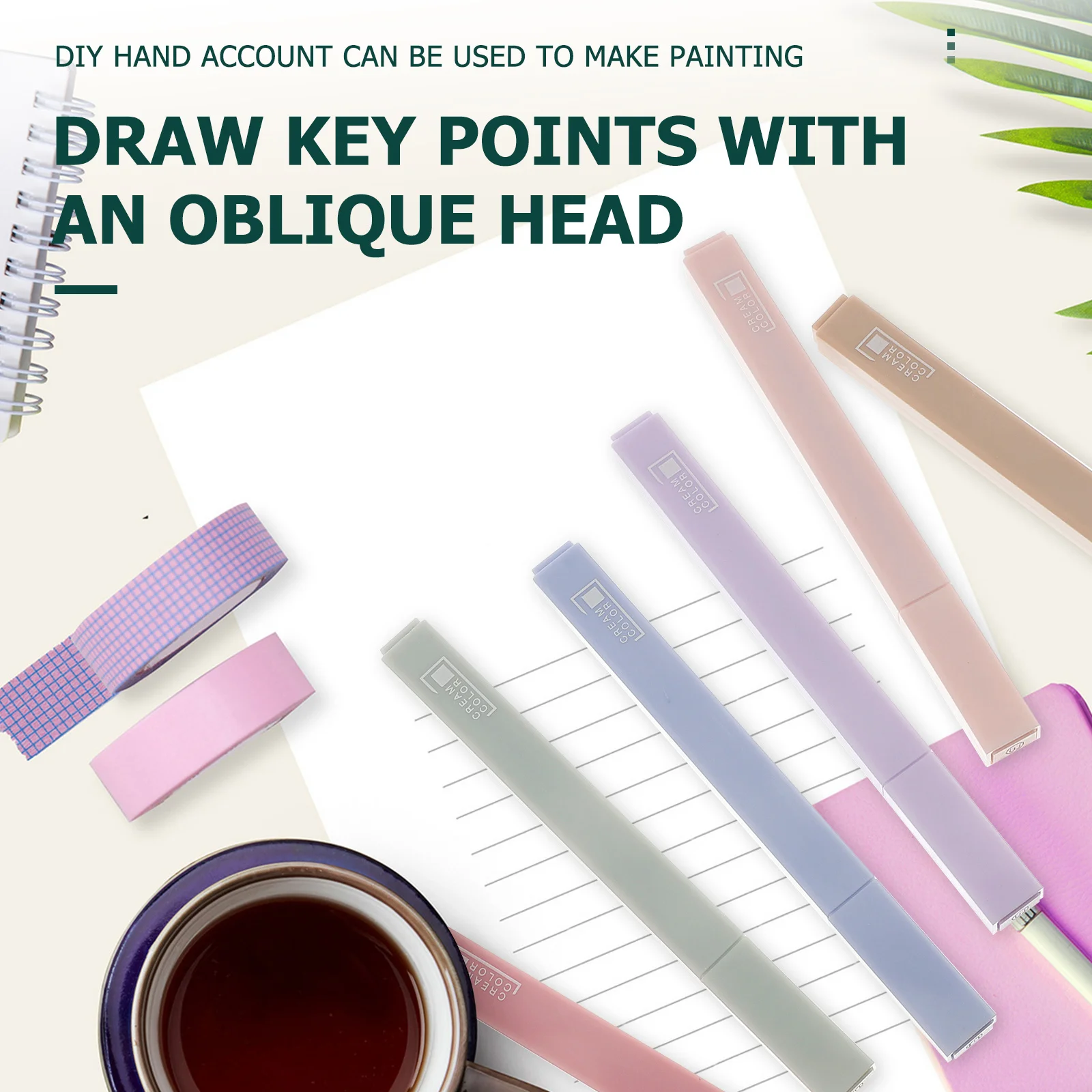 

6pcs Highlighters Soft-Tip Fluorescent Marker Pens For Students School Office Supplies Portable Drawing Pens No Ink Leakage