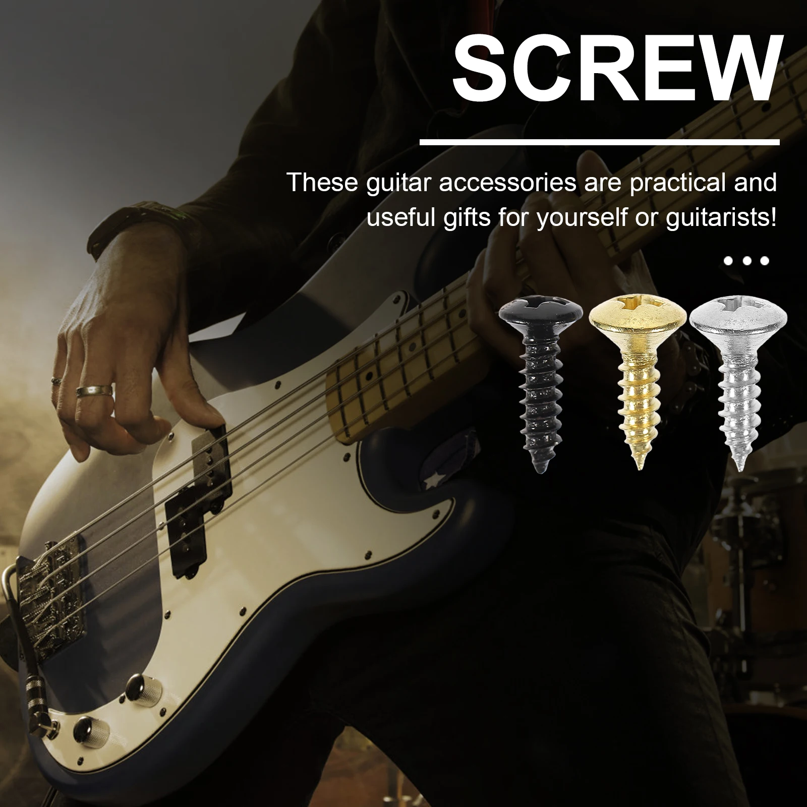 

150 Pcs Guard Screw Guitar Pick Screws Black Brass Metal Electric Pickguard Guitars