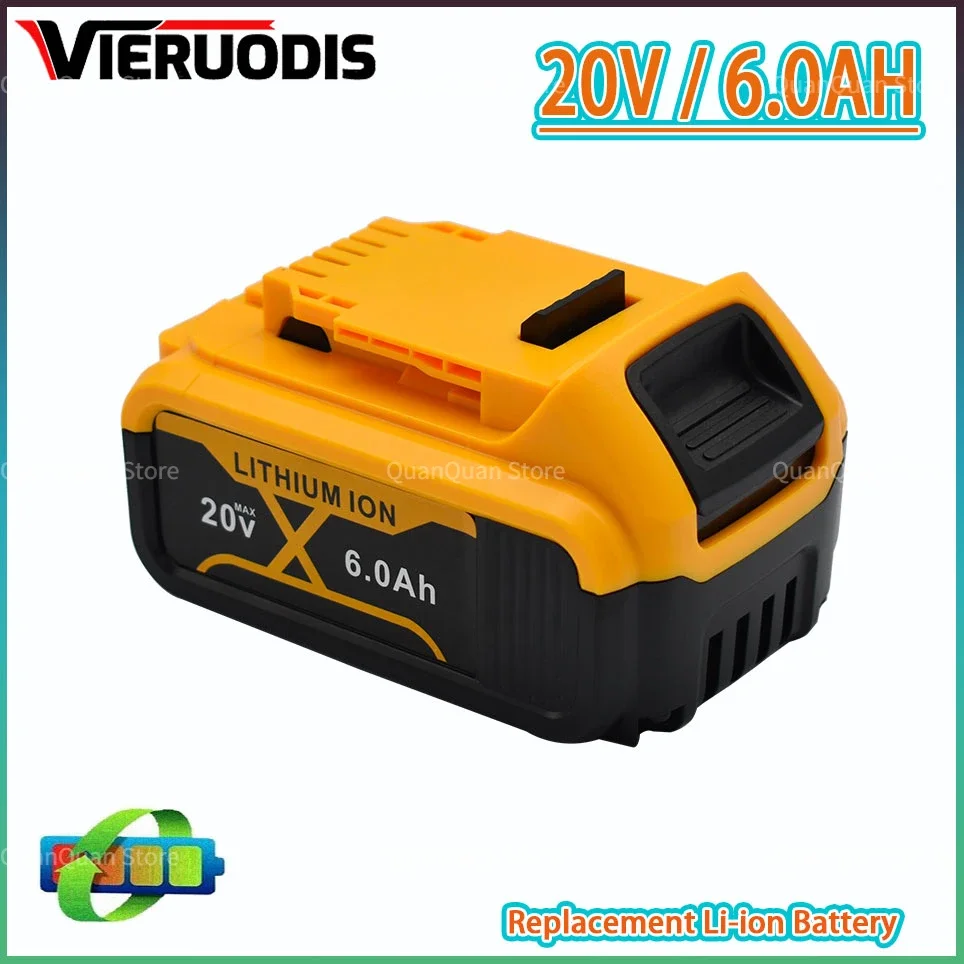 

20V 6Ah MAX Lithium Battery Power Tool Replacement for DeWalt DCB184 DCB181 DCB182 DCB200 20V Lithium Battery