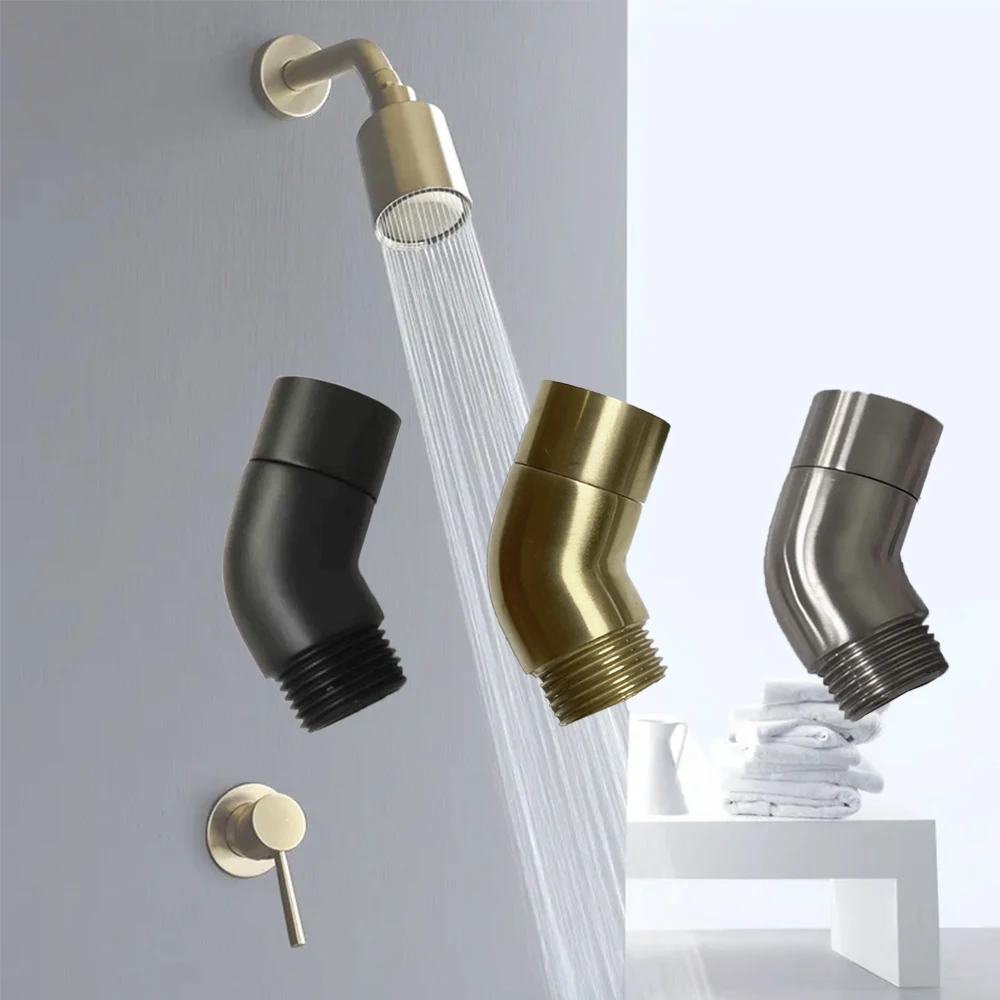 G1/2 Shower Elbow Adapter Bathroom Shower Head Arm Connector Female Male Rainfall Handheld Shower Accessory Angle 90° 135°