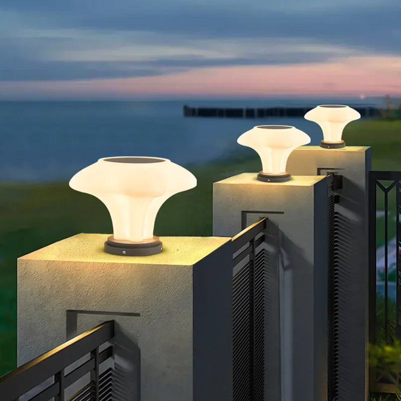 Lampu gerbang luar vila, lampu tiang pintu, lampu taman bergaya Cina baru, lampu pilar lanskap rumah