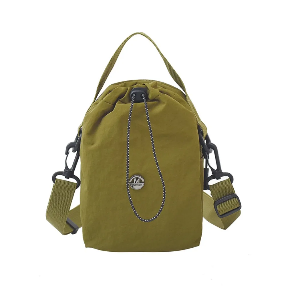 

Versatile Nylon Fabric Single Shoulder Bag Casual Style Sports Style Crossbody Bag Versatile Design Drawstring Small Bag Unisex
