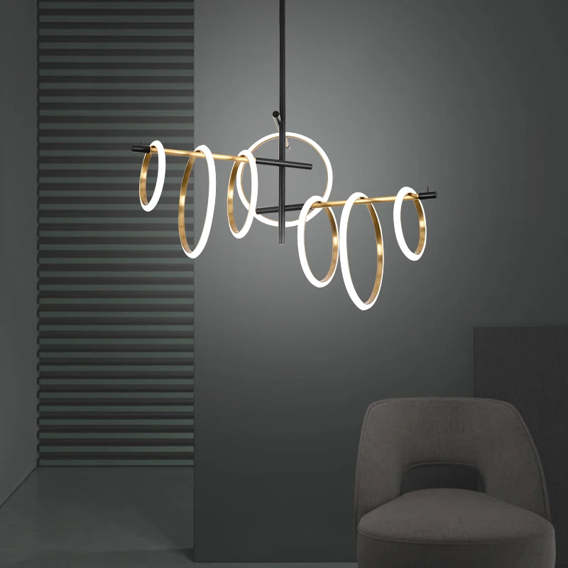 

Nordic style Line Type Aesthetic Megnetic Pendant Lights Lamp for restaurant kitchen island Chandelier Home Decor LED Fixture