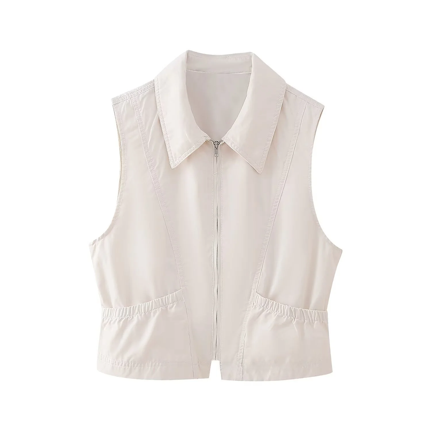 

ZBZR Spring New Women's Faion Set Jaet Vest Asymmetric Collar Midi Skirt ort Sve Buttoning Sle Ladies' Premium Wear