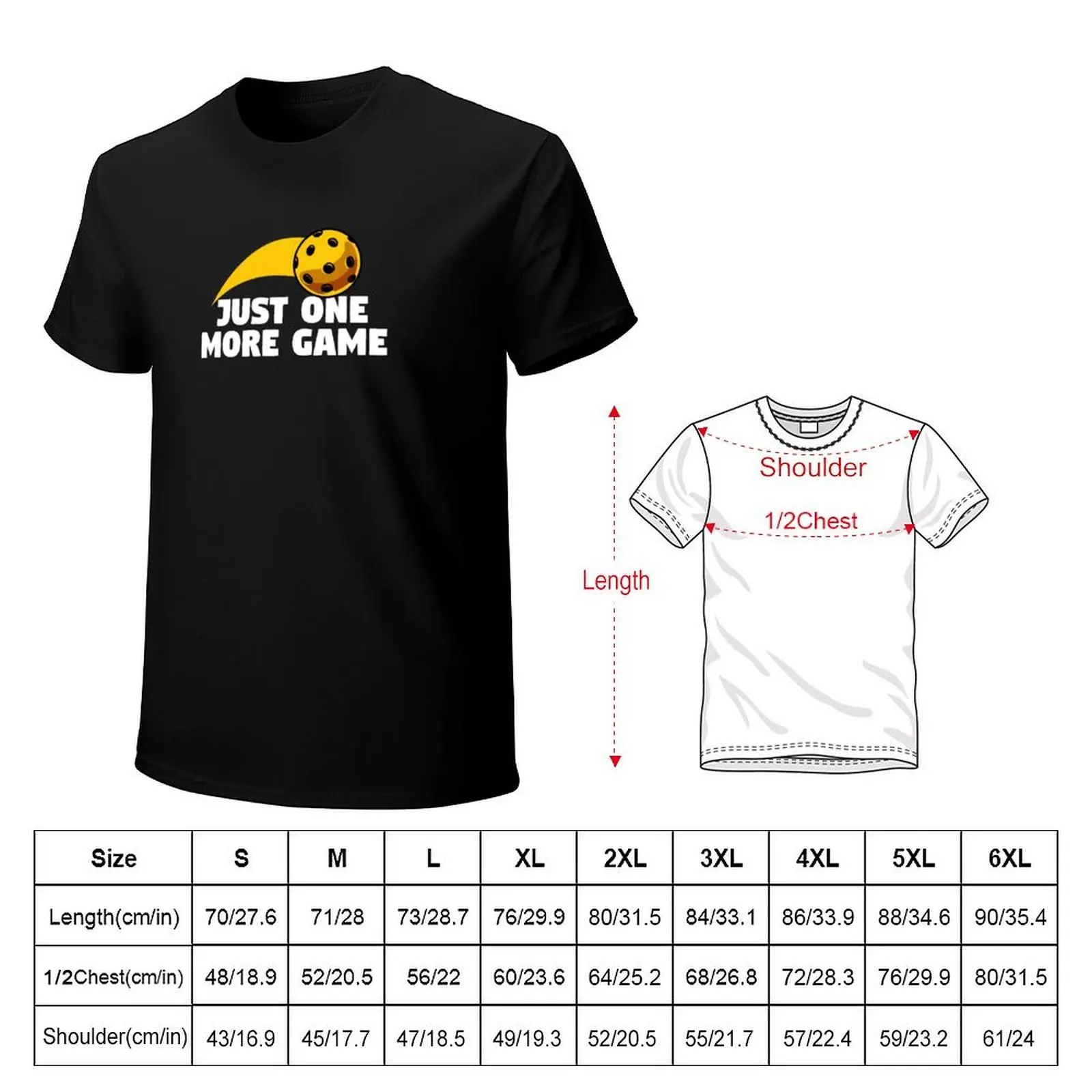 Just One More Game Pickleball Paddle Racket Player T-Shirt kawaii clothes boys animal print fitted t shirts for men