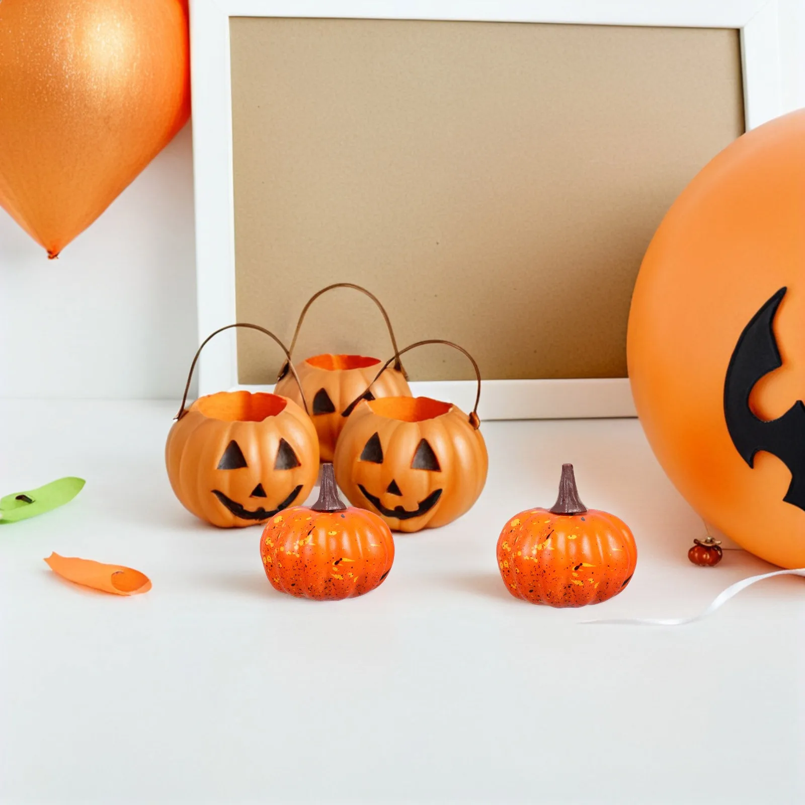 

16Pcs Foam Pumpkins Realistic Fake Mini Pumpkins Halloween Home Decorations Thanksgiving Fall Harvest Table Centerpieces