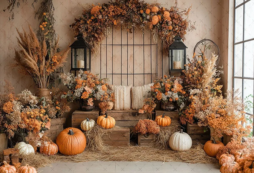 Mehofond التصوير خلفية الخريف الخريف الحصاد ريفي الحظيرة القش القرع الاطفال عيد ميلاد صورة ديكور خلفية استوديو الصور