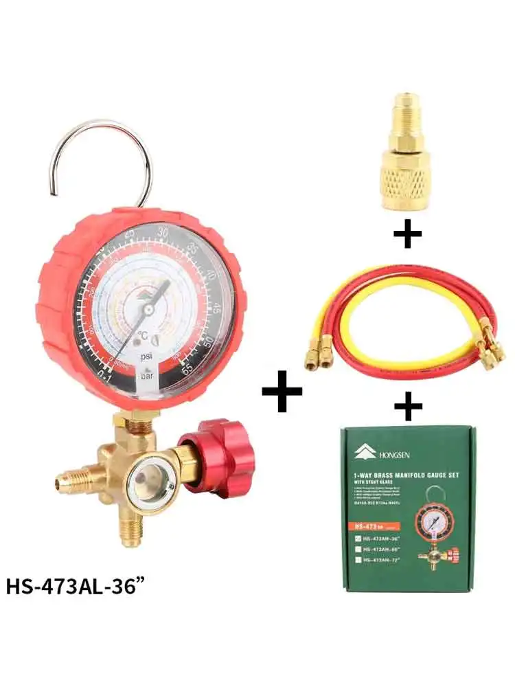 HONGSEN HS-466 Household Air Condition Fluorine Cool Gas Meter Valve Pressures Manifold Gauges Set for R410a R22 R134 R600a