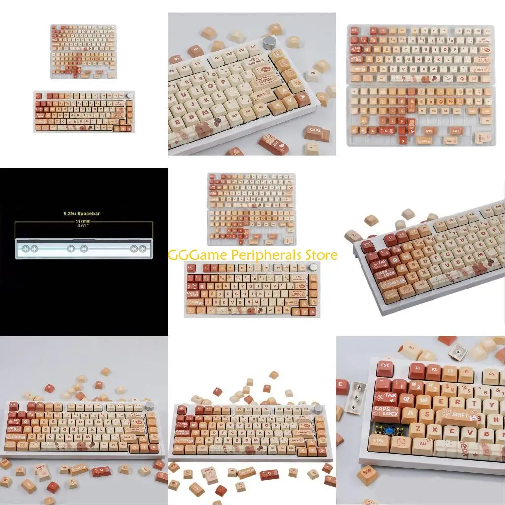 

U55B XDA Profile Keycaps 133Keys Color Pattern Thick PBT For Game Mechanical Keyboards DIY Replacement Keycaps