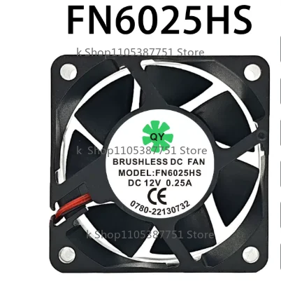 Original Cooler Fan for QY FN6025HS DC12V 0.25A 6cm Inverter Accessory Cooling Fan 60x60x25mm