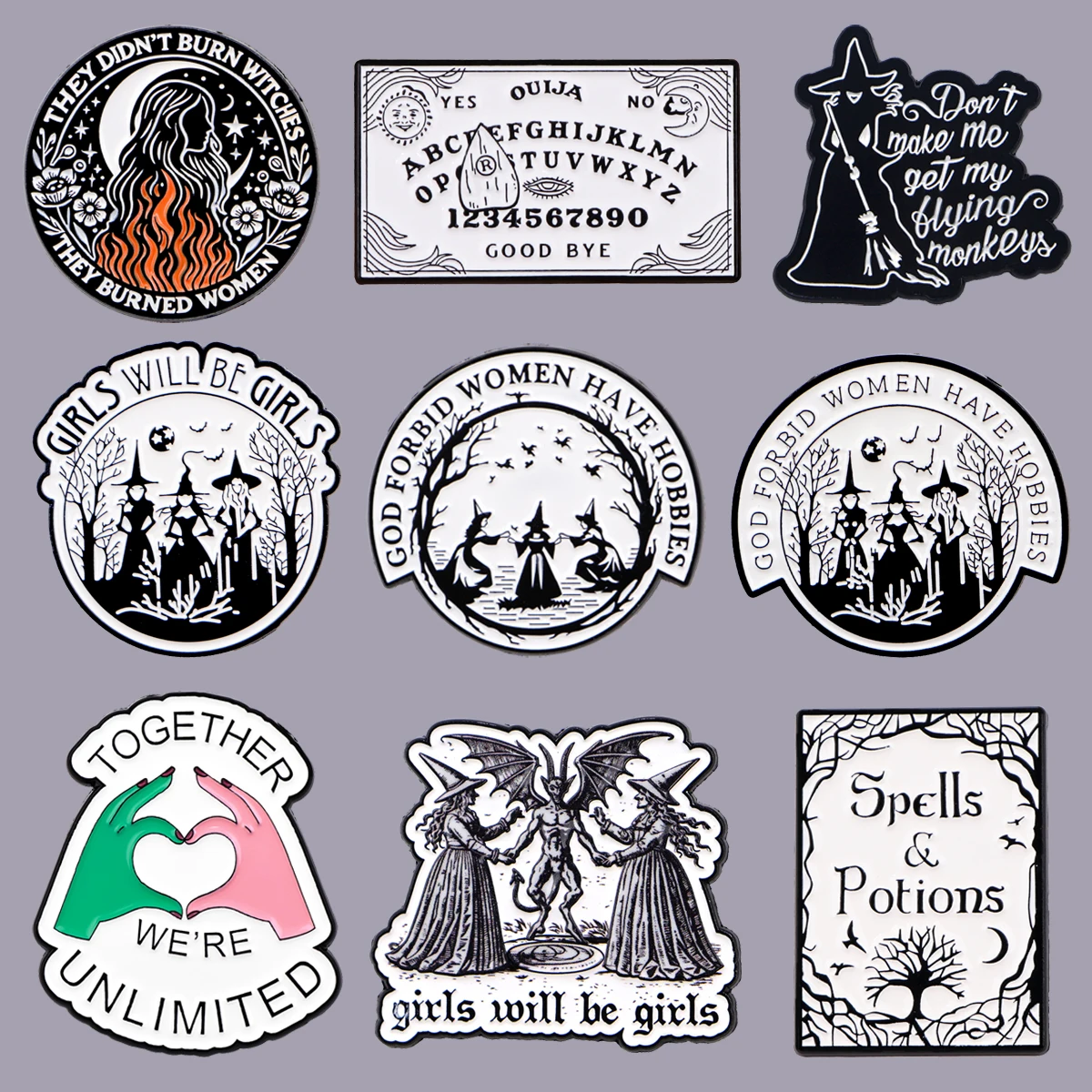 Halloween Magic Witch Enamel Pins Women's Brooch Fantasy Lapel Pins for Backpacks Jeans Brooches Adorn Jewelry Accessories Gift