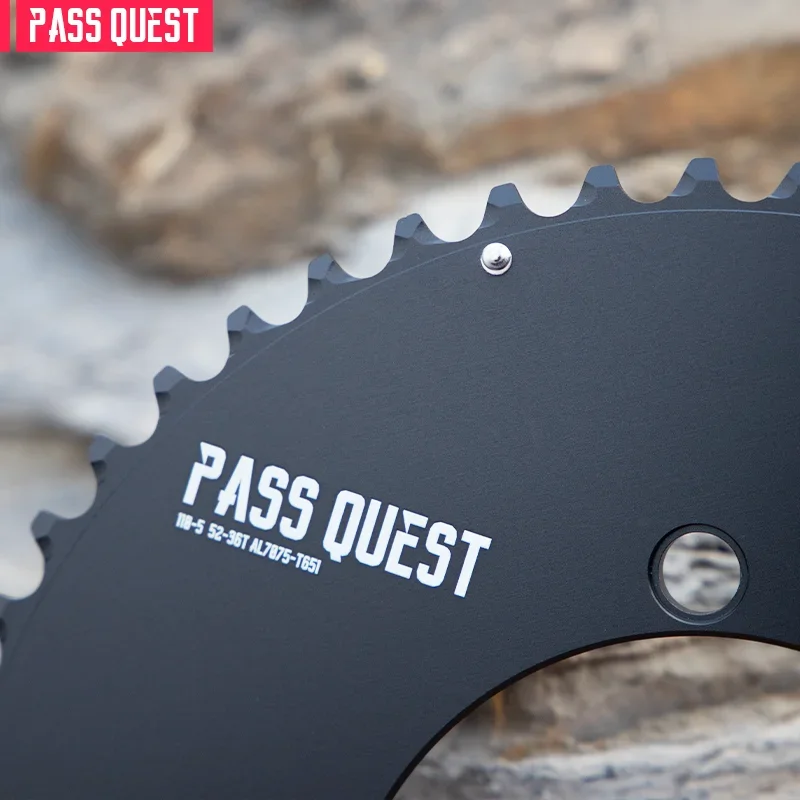 Pass Quest 110bcd 5-Bout Dubbel Kettingblad Aero Kettingblad 2x Racefiets Grindfiets Voor 9/10/11 Speed BCD110-5 Power Meter Crank