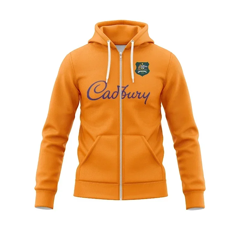 

2024 Australia Wallabies Zipper Hoodie Shirt Kids - Women's - Men's Size: S-5XL（Print Custom Name Number）