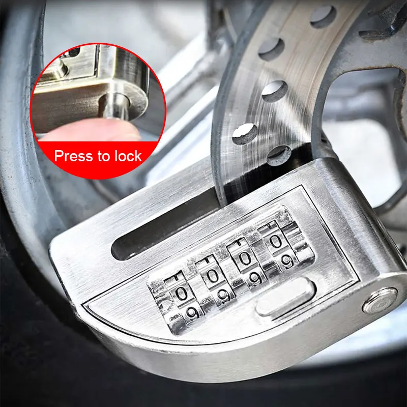 SEAMETAL Motorcycle Password Disc Brake Lock Anti-pry Disc Lock Waterproof Rust-proof Electric Bike Anti-theft Lock Accessories view 6