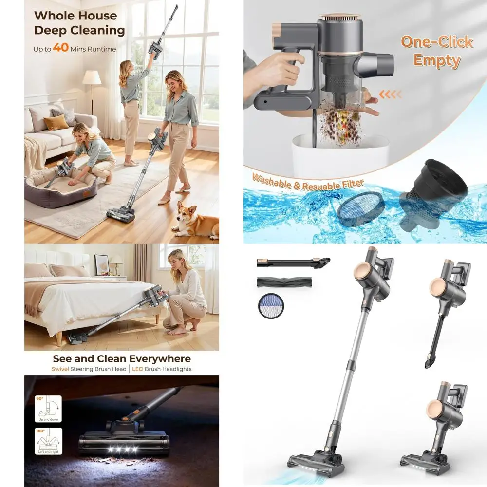 

Беспроводной легкий пылесос с мощным всасыванием, аккумулятор 2200 мАч, 40 минут работы, автономный, перезаряжаемый, для дома