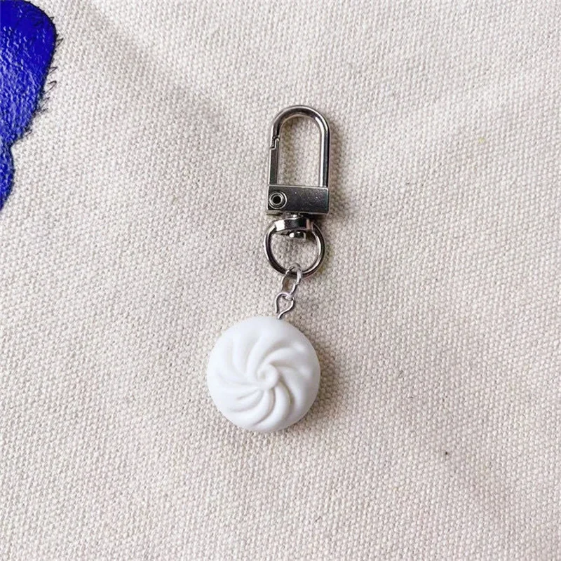 Handmade Simulation Food Play Key Chain Dumpling Steamed Bun Bun Key Ring Pendant Bag Pendant Cute Food Keychains Funny Gifts