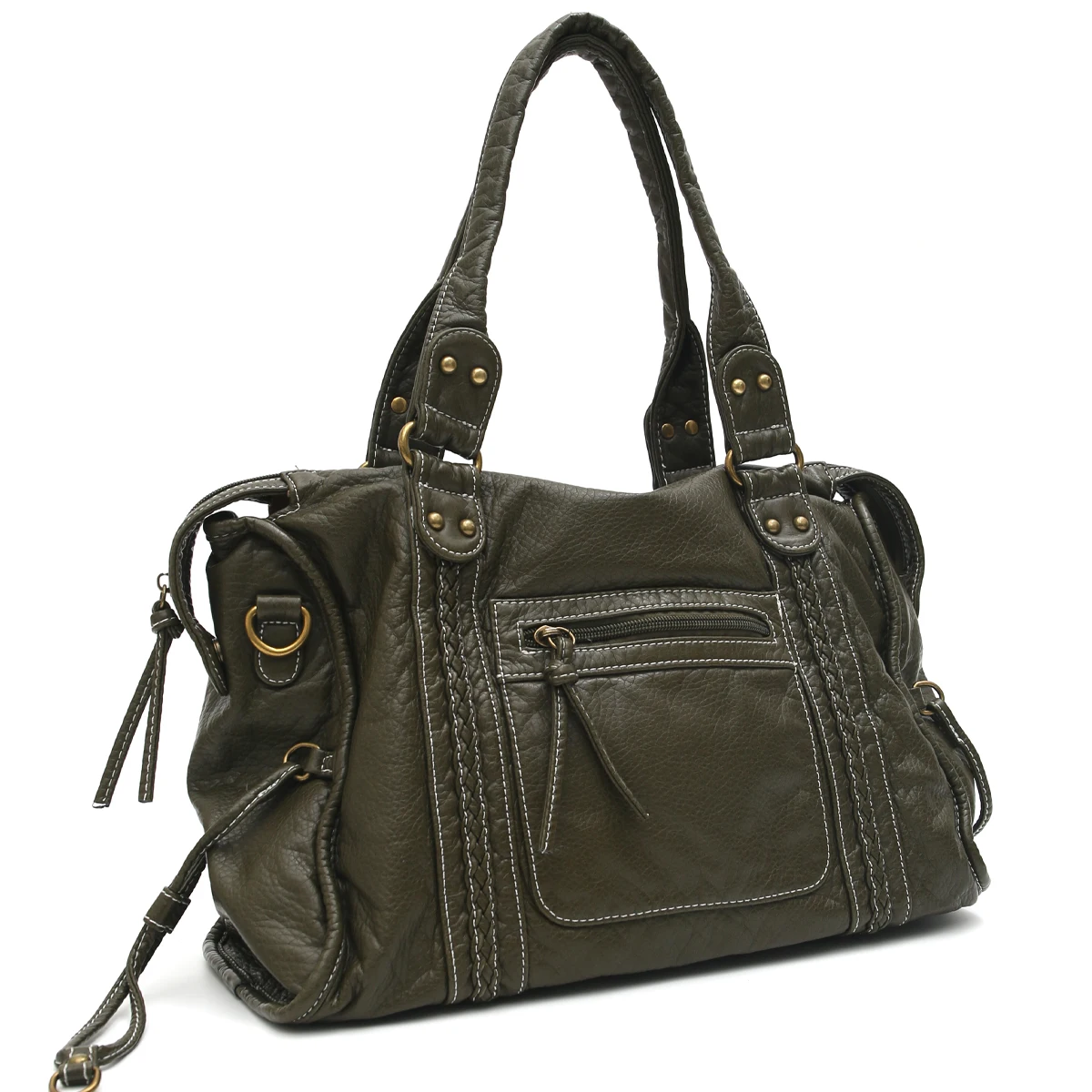 CEZIRA Vintage Washed PU Leather Shoulder Bag Unisex 5