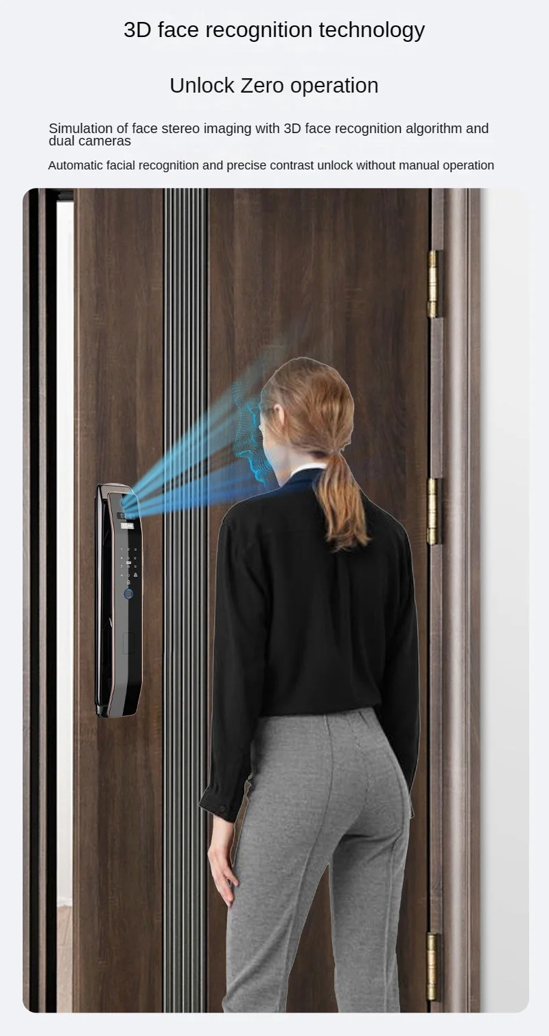 STLF高セキュリティ盗難防止スマートロック ポータブルWIFI木製指紋タッチスクリーンTuyaアプリサイレンアラームプライバシースマートロック