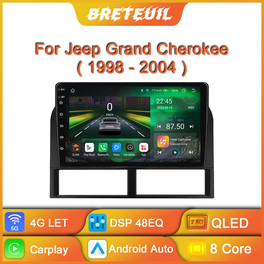 For Jeep Grand Cherokee WJ 1998 - 2004 Car Radio Android Multimedia Video Player Navigation GPS Carplay Touch Screen Auto Stereo