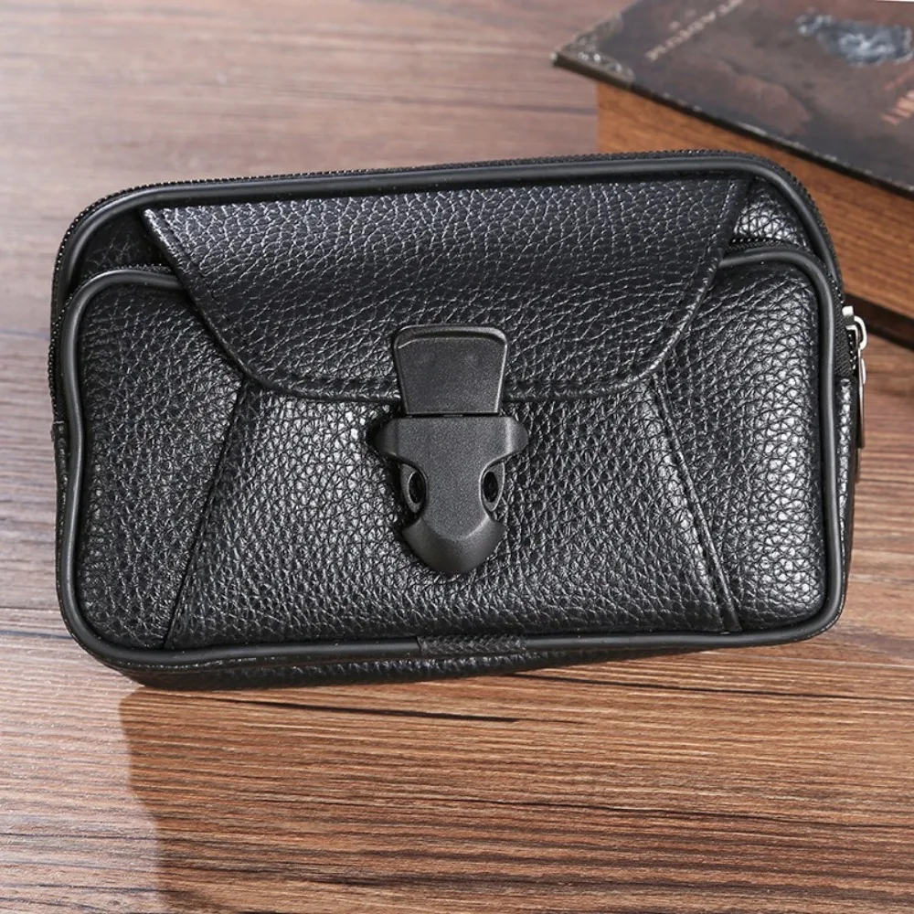 New Belt PU Leather Phone Holder Waist Bag Portable Multifunctional Sport Purse Waterproof Leisure Phone Bag Daily
