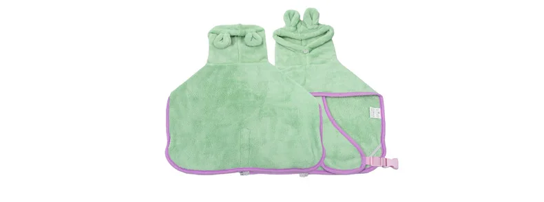 Bathrobe for Dogs Super Absorbent Fast Drying Hooded Cute Pet Bathrobe Towel for Cats Dogs Adjustable Microfiber Coat Corgi Pugs