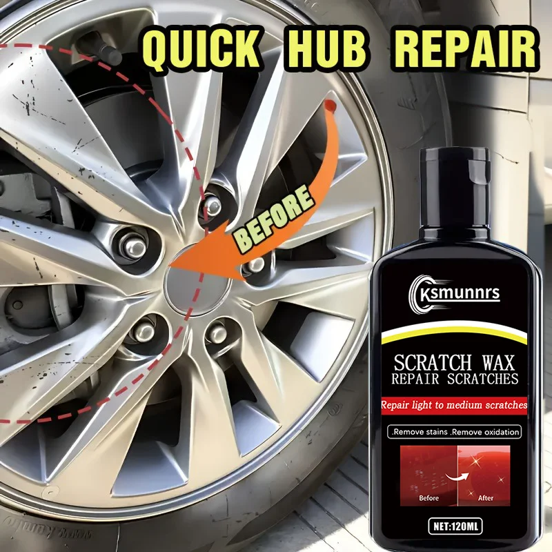 طقم إصلاح عجلة الدراجة النارية العالمي - معجون إصلاح خدوش العجلة المصنوعة من السبائك، وإزالة الأكسدة ومعجون التلميع، عالي الجودة