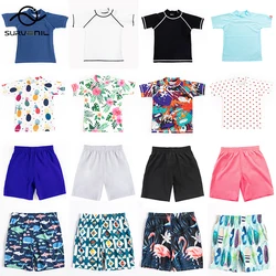 Children's Swimsuit Rashguard T-Shirt Swim Trunks Baby Toddler Bathing Suit for Boy Girls Vocation Beach Pool Sunscreen Clothes