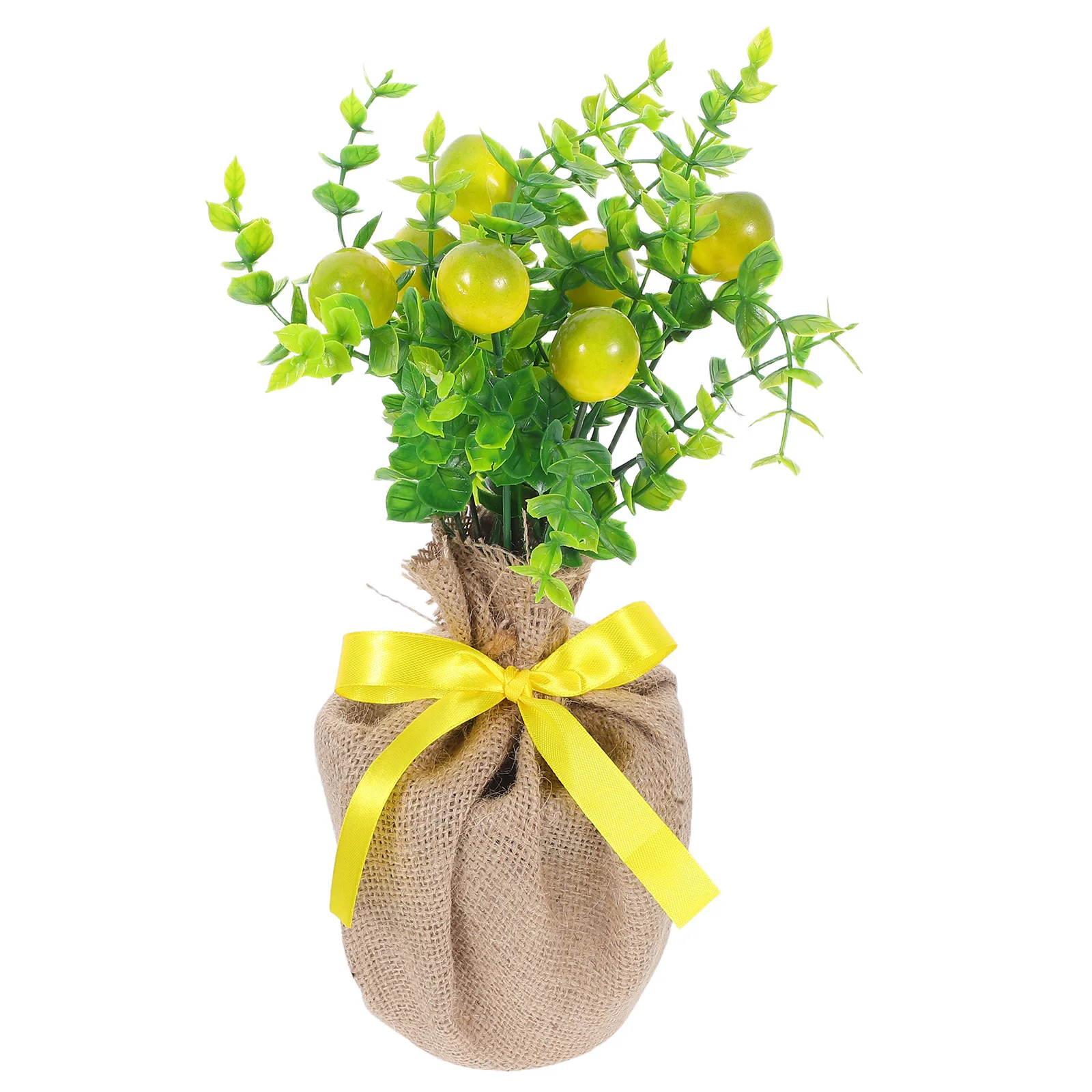 

Artificial Lemon Green Plant Decorative Realistic Faux Lemon Tree Branches for Living Room Dining Table Centerpiece Indoor