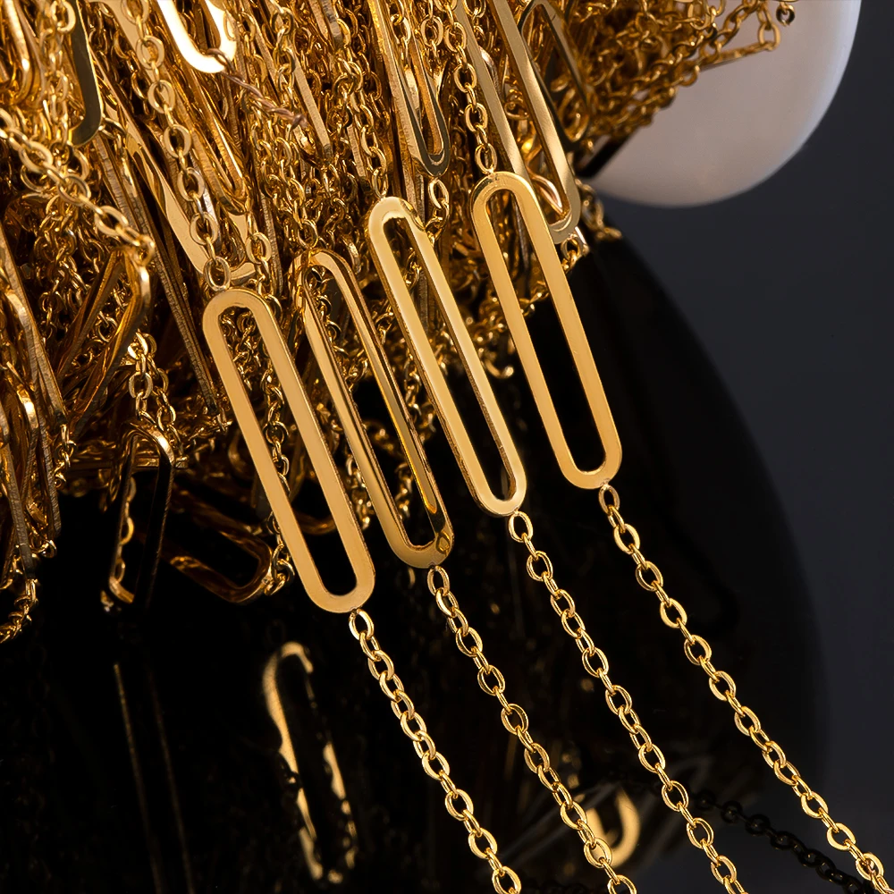 Nessuna dissolvenza 1 metro in acciaio inossidabile 4x20mm telaio quadrato catene a maglie con giunture collana fai da te gioielli per le vacanze che fanno forniture a catena per bracciali