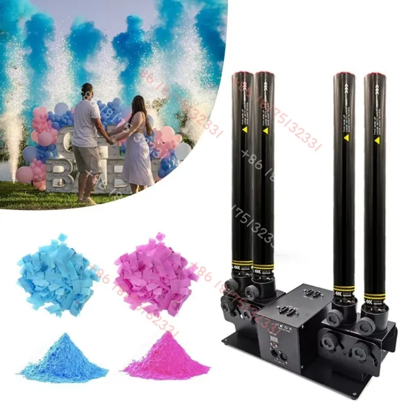 

Baby Gender Reveal Diwali New Year 360 Color Dust Burst DMX 4heads Confetti Powder Electric Launcher Easy-Use Magic Cloud