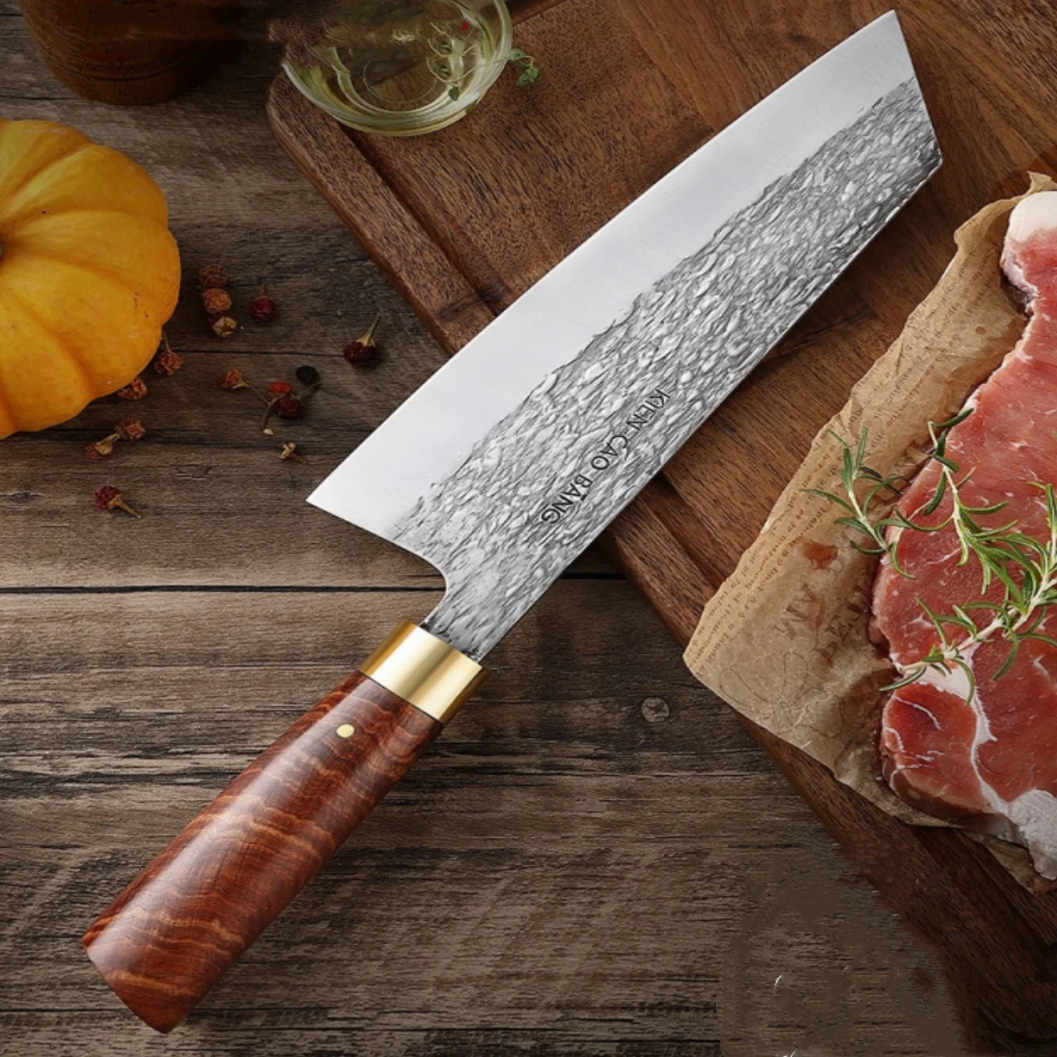 

Stainless Steel Kitchen Knife Fish Knife Meat Cleaver Kitchen Knife Solid Wood Handle Utility Knife Restaurant And HomeUse