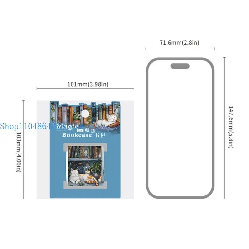 5asd 6Roll Bookshelf Theme Sticker Decorative PET Tape For Scrapbooking Notebook