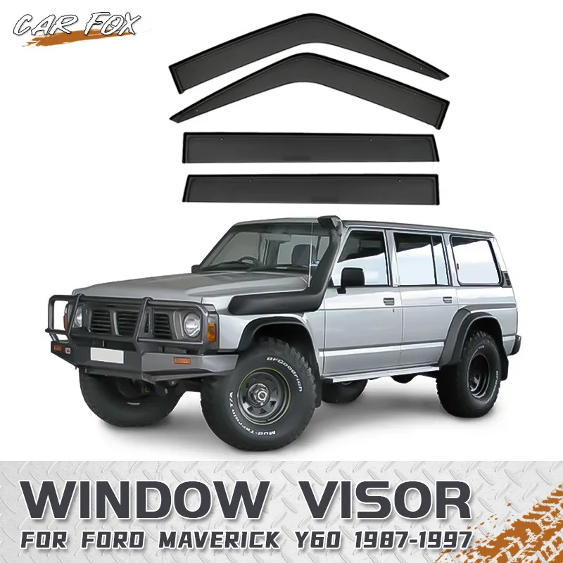 

4Pcs For FORD Maverick 1987-1997 Black Car Window Visor Awning Shelters Windshield Side Window Rain Sun Shade Auto Accessories