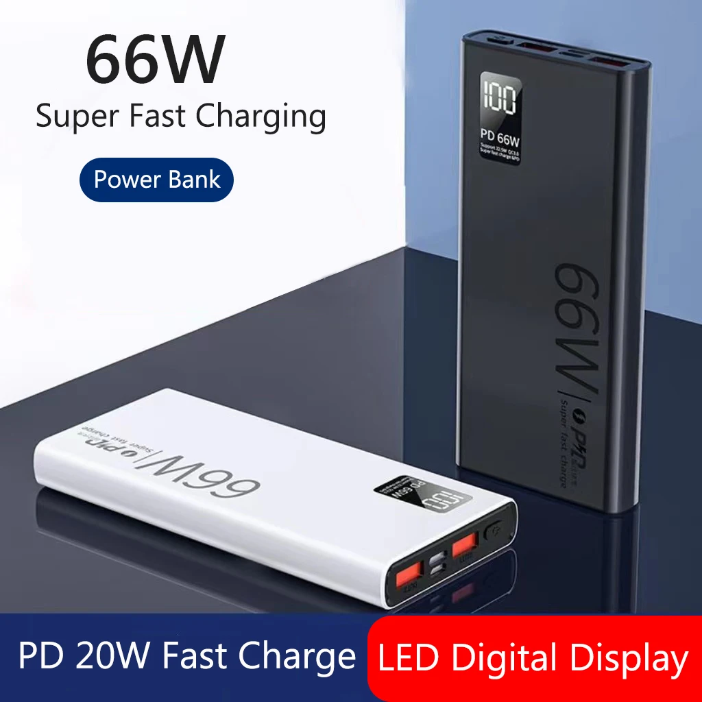 30000 мАч Power Bank 66 Вт Сверхбыстрая зарядка для iPhone 16 15 pro Huawei Xiaomi Samsung PD 20 Вт Внешнее зарядное устройство Powerbank