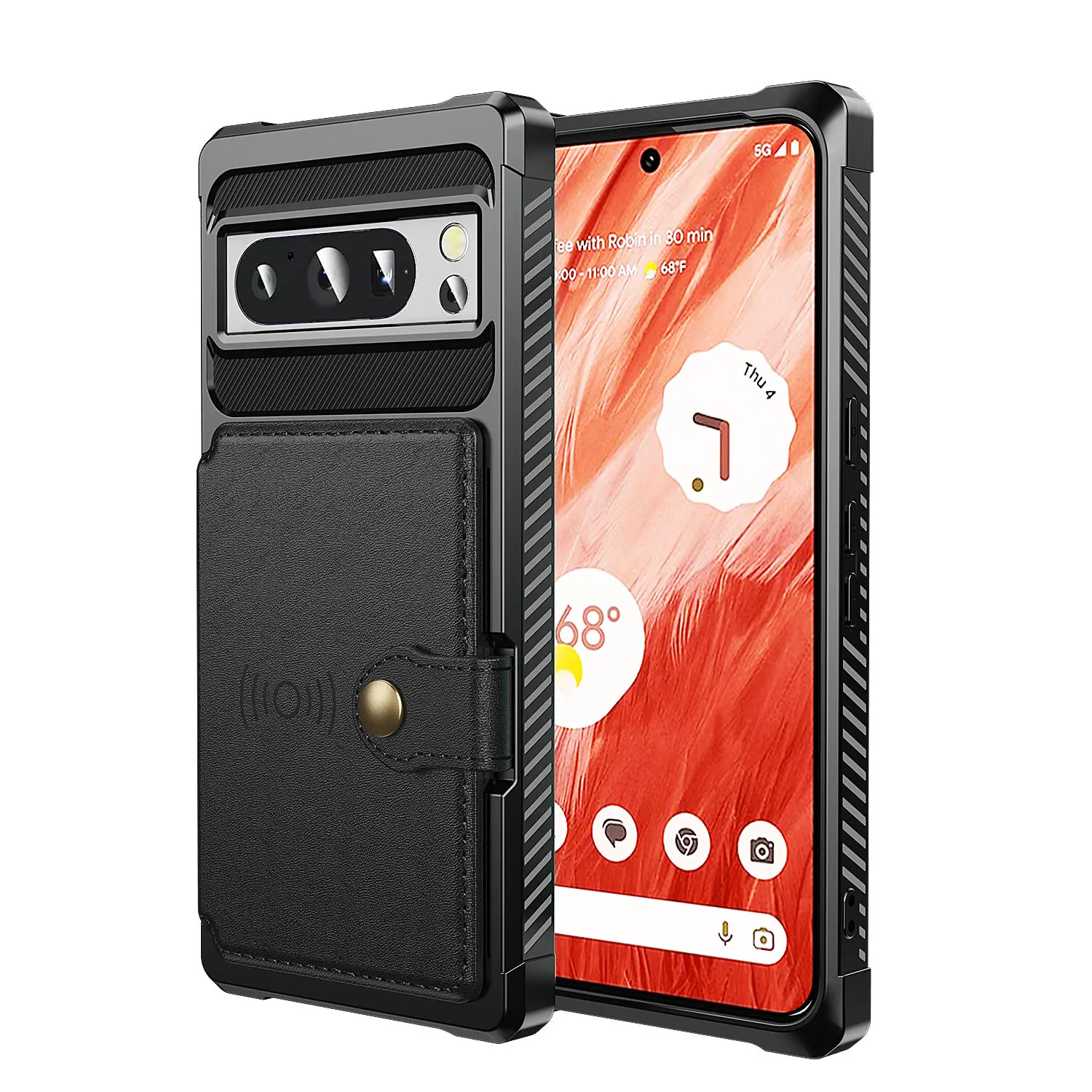 for Google Pixel 7 Pro 7A Pixel 8 Pro Pixel 8 Case with Card Holder, Heavy Duty Shockproof Rugged Leather Flip Wallet Cover
