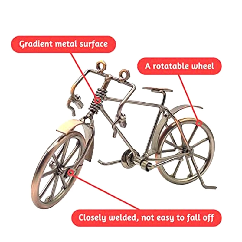 2 Pcs Bicycle Model Retro Bicycle Model Metal Bike Home Desktop Decoration Ornaments