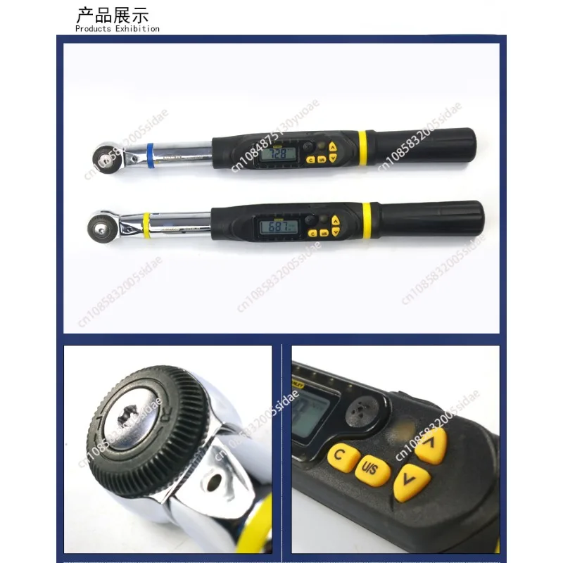 Digital display angle torque replaceable head force measurement torque wrench