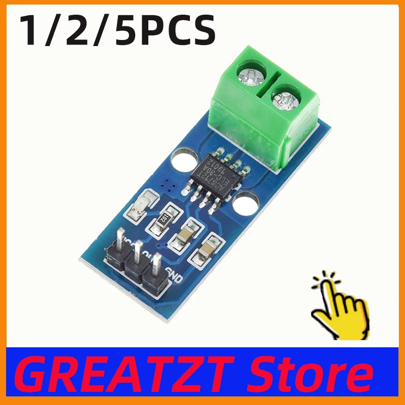 GREATZT 1/2/5PCS ACS712 5A 20A 30A Range Hall Current Sensor Module For Arduino ACS712-30A ACS712-20A