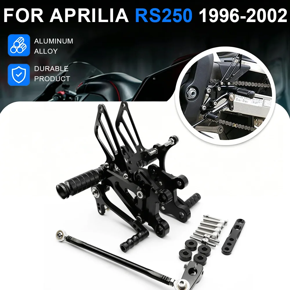 

RS 250 96-02 CNC Adjustable Motorcycle Rearset Foot Pegs Rear Set Footrests For Aprilia RS250 1996 1997 1998 1999 2000 2001 2002