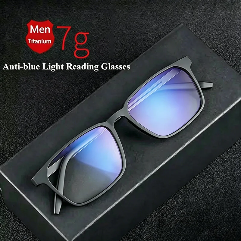 Titan-Anti-Blaulicht-TR90-Lesebrille für Herren, hochauflösende Anti-Ermüdungs-Computer-Presbyopie-Brille +1,0 - +4,0