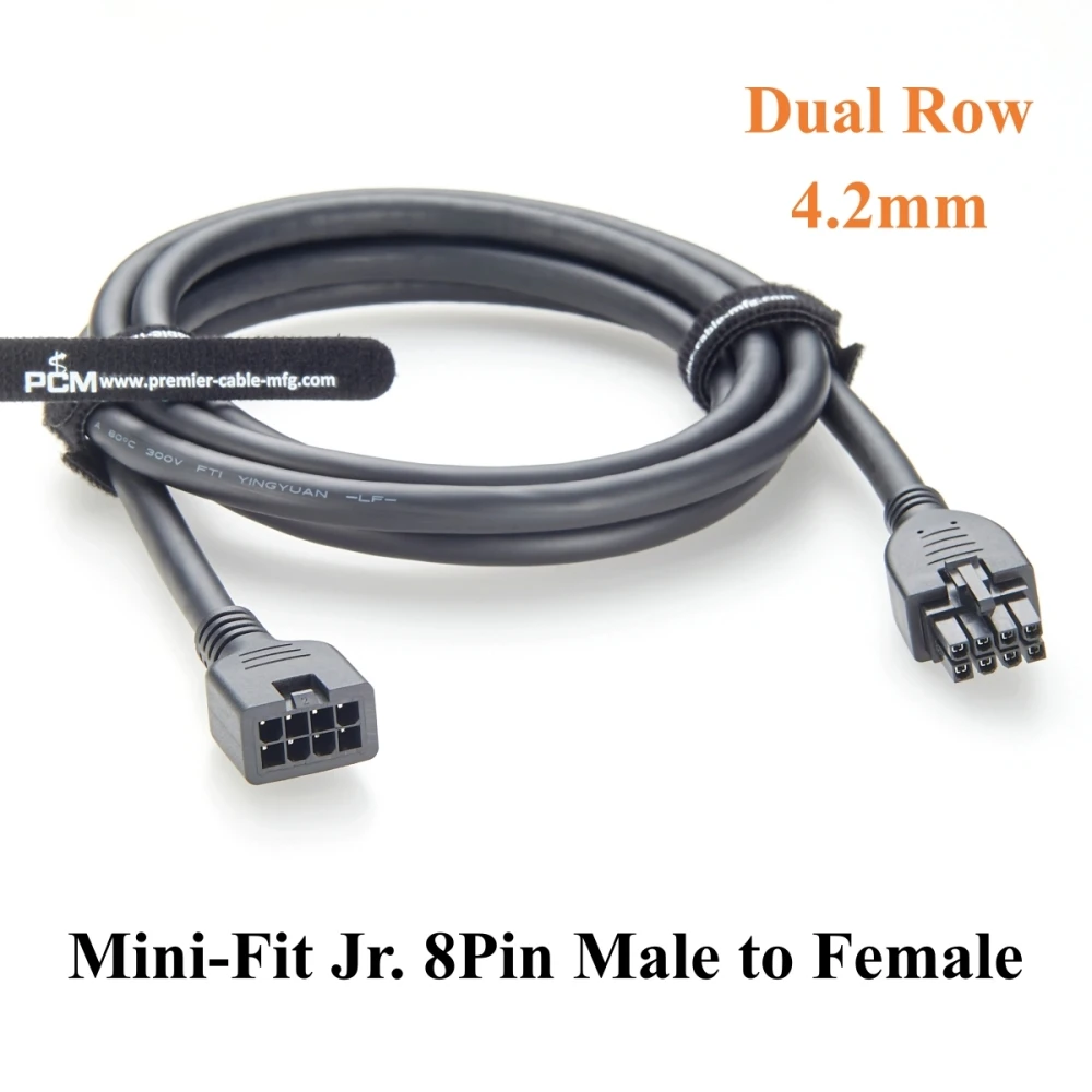 

Mini-Fit Jr. 4.2mm 8Pin Male to Female Cable Dual Row 8 Circuits Power & Signal Cable Compatible Molex 39-01-3083 39-01-2080