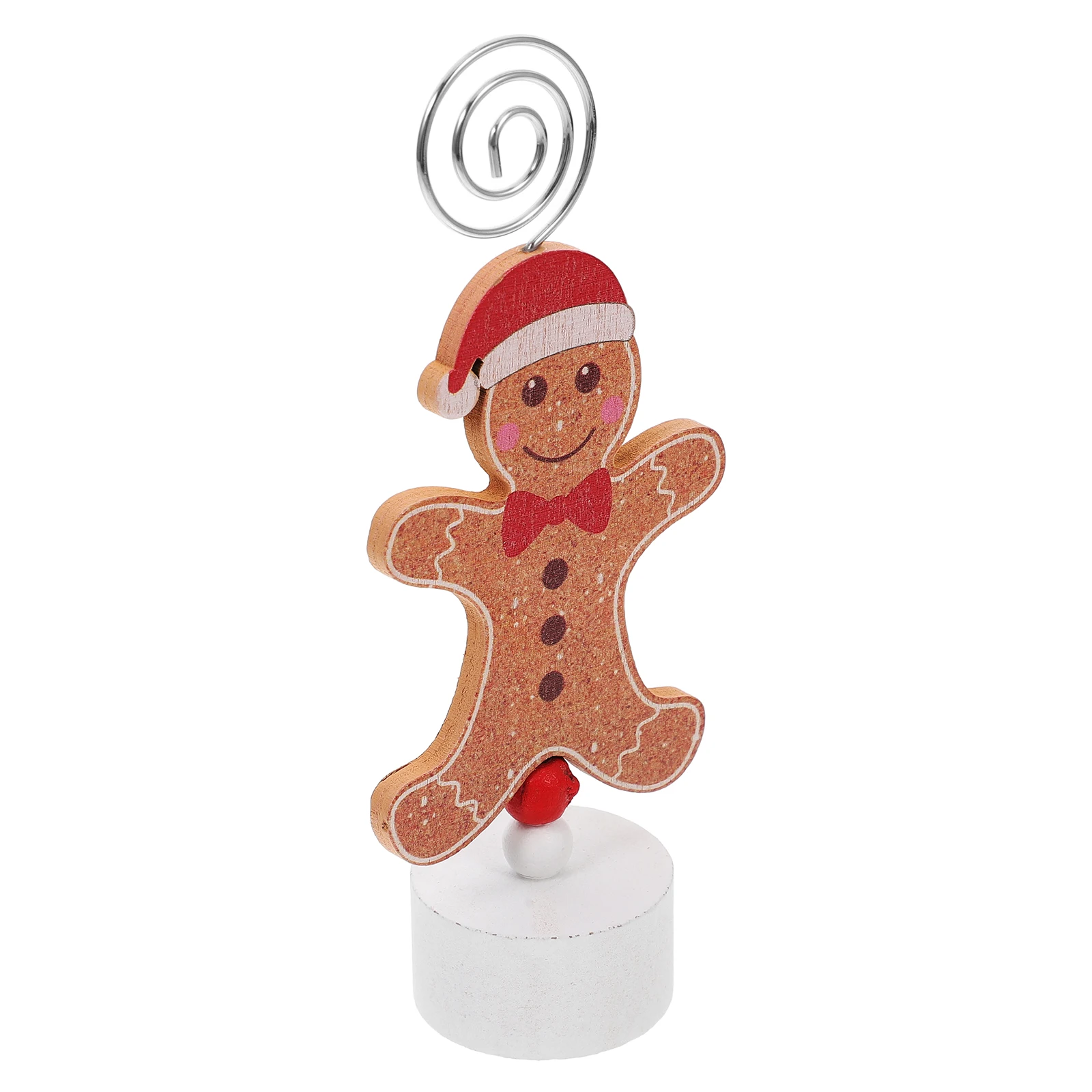 

Gingerbread Man Table Card Holder Memo Note Stand Greeting Desk Picture Clip Name Photo Stands Display Sign Holders Christmas