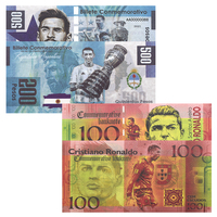 10PCS Copy Messi 500 Bills Plastic Money Banknotes Collectibles Not Currency Serial Number