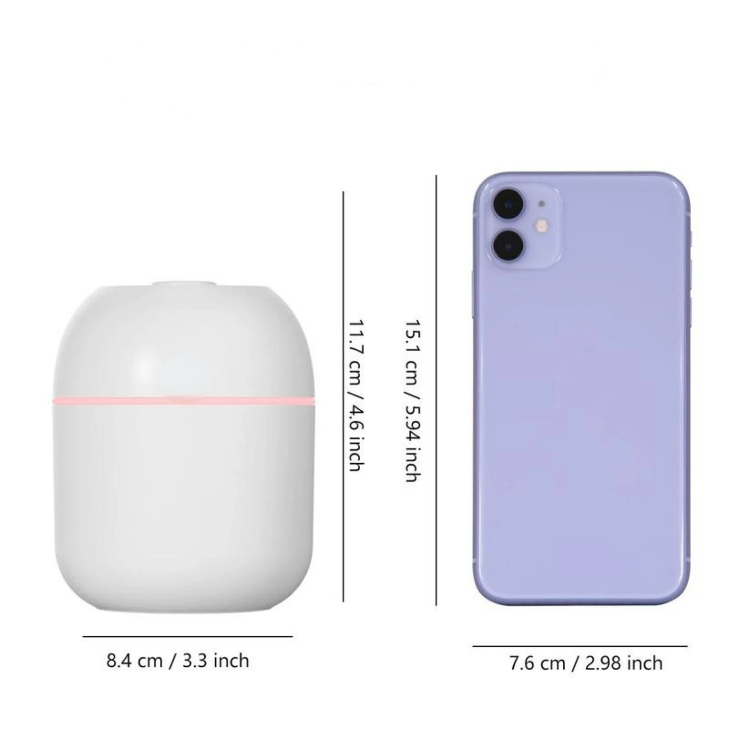 Stijlvolle draagbare mini compacte USB oplaadbare waterdruppelvormige luchtbevochtiger - 220 ml capaciteit voor desktop, kantoor en auto U