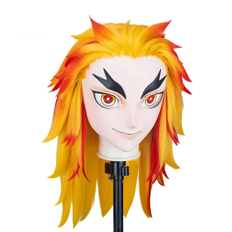 カスタマイズされたゴーストスレイヤーブレード、ビッグブラザー、煉獄アプリコットシュオラン着ぐるみマスクフルヘッドバンドロックコスプレヘッドシェルマスク