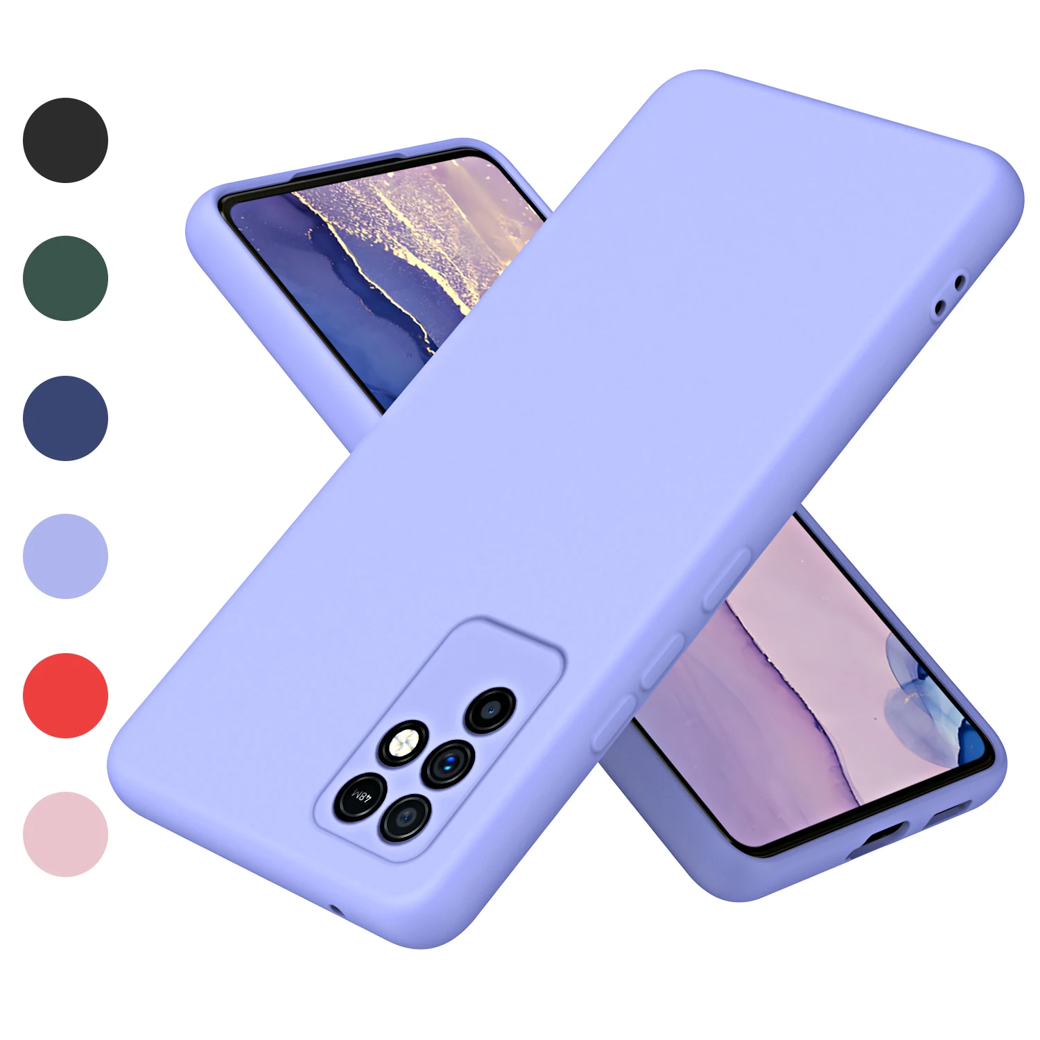 Luxury Liquid Silicone Case For Infinix Note 10 X693 Ultra-thin Built in Flannel Armor Shockproof Soft Phone Cover InfinixNote10