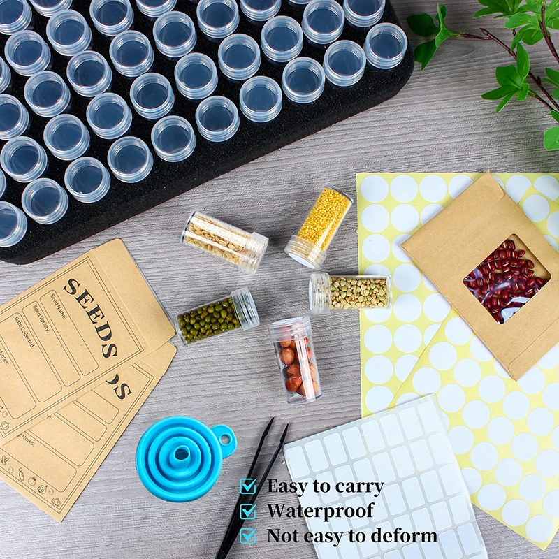 Portable Garden Seed Storage, 120 Slots Organizer with 25 Envelopes, Durable Airtight Seed Conservation Saving Kit.