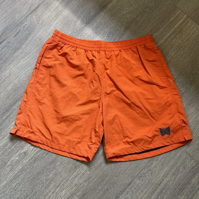 Needles ssz Track Butterfly Embroidered Shorts Quick-Dry Nylon Loose-Fit Sports Casual Beach Pants for Men Cleanfit